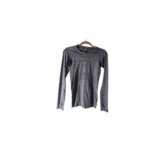 LULULEMON ATHLETICA Swiftly Tech Long Sleeve in Heathered Slate Size 4 - Picture 4 of 6